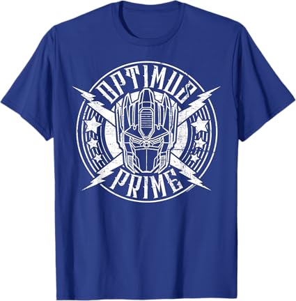 T-shirt Transformers Optimus Prime Vintage Rock Lightning Logo