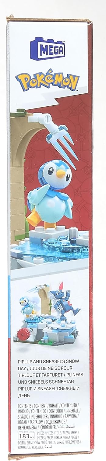 MEGA Pokémon Action Figure Building Toys, Piplup e Sneasel's Snow Day com 171 peças e movimento, 2 personagens articulados, para crianças, HKT20