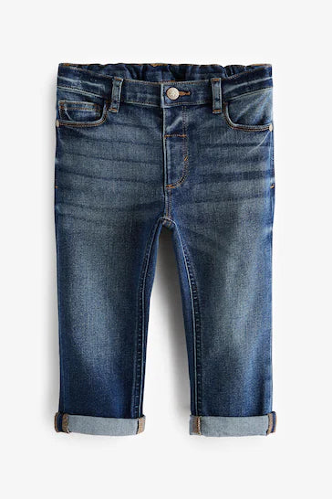 |Boy| Jeans Stretch Confortáveis - Mid Blue Denim (3 meses a 7 anos)
