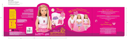 Our Generation - 46 cm - Boneca de moda com tema de laço - Thea - Cabelo loiro e olhos castanhos - 3 roupas e acessórios de estilo em caixa de oferta - Brincadeira de faz de conta - Brinquedos para crianças de 3 anos