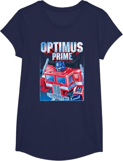 T-shirt Transformers Optimus Prime Retro Cube Hero Pose