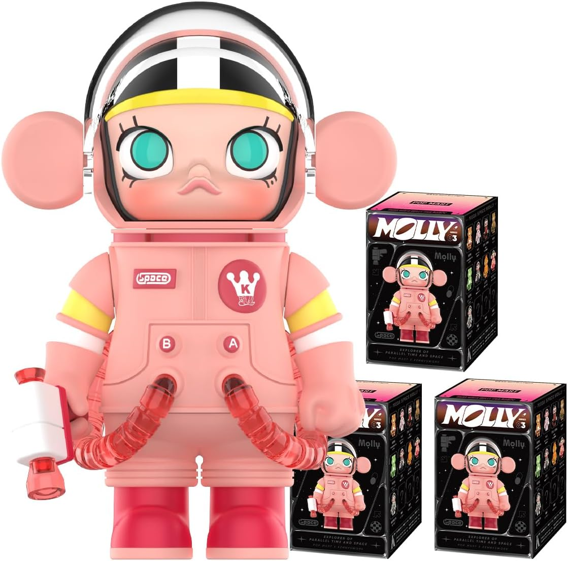 POP MART MEGA SPACE MOLLY 100% CLOT-Olive Alienegra 1 caixa de presentes de design premium para mulheres, boneco de ação colecionável chique favorito dos fãs