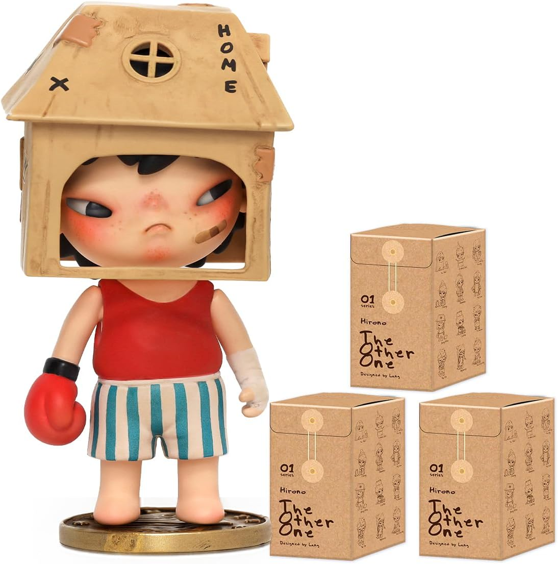 Figura de ação de brinquedo colecionável chique de arte favorita dos fãs, presente de design premium para mulheres, modelo de pena de cerâmica Hirono da POP MART