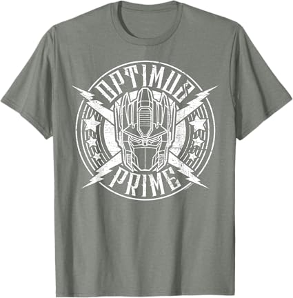 T-shirt Transformers Optimus Prime Vintage Rock Lightning Logo