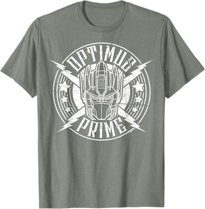 T-shirt Transformers Optimus Prime Vintage Rock Lightning Logo