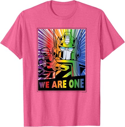 T-shirt Transformers Pride Rainbow Optimus Prime We Are One