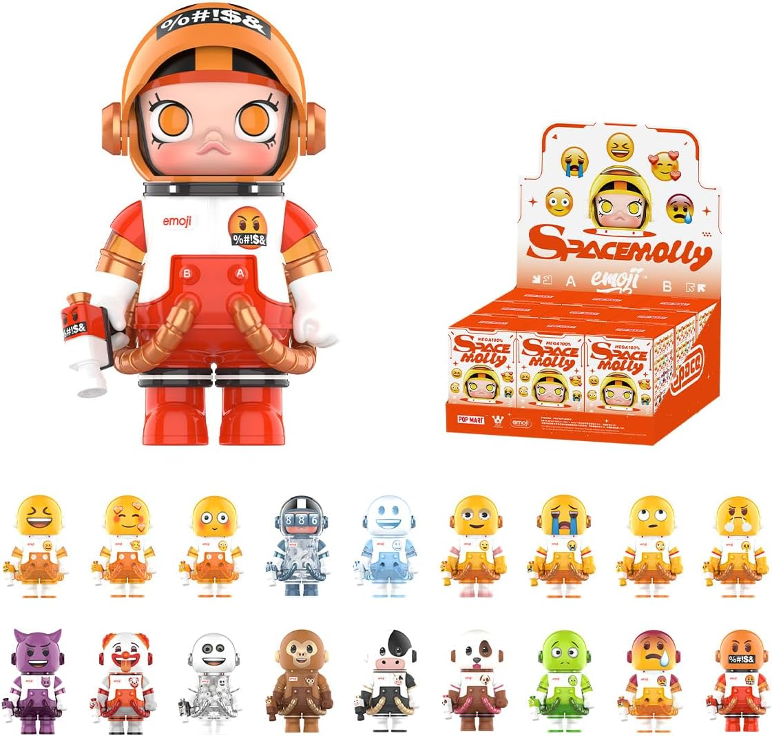 POP MART MEGA SPACE MOLLY 100% CLOT-Olive Alienegra 1 caixa de presentes de design premium para mulheres, boneco de ação colecionável chique favorito dos fãs