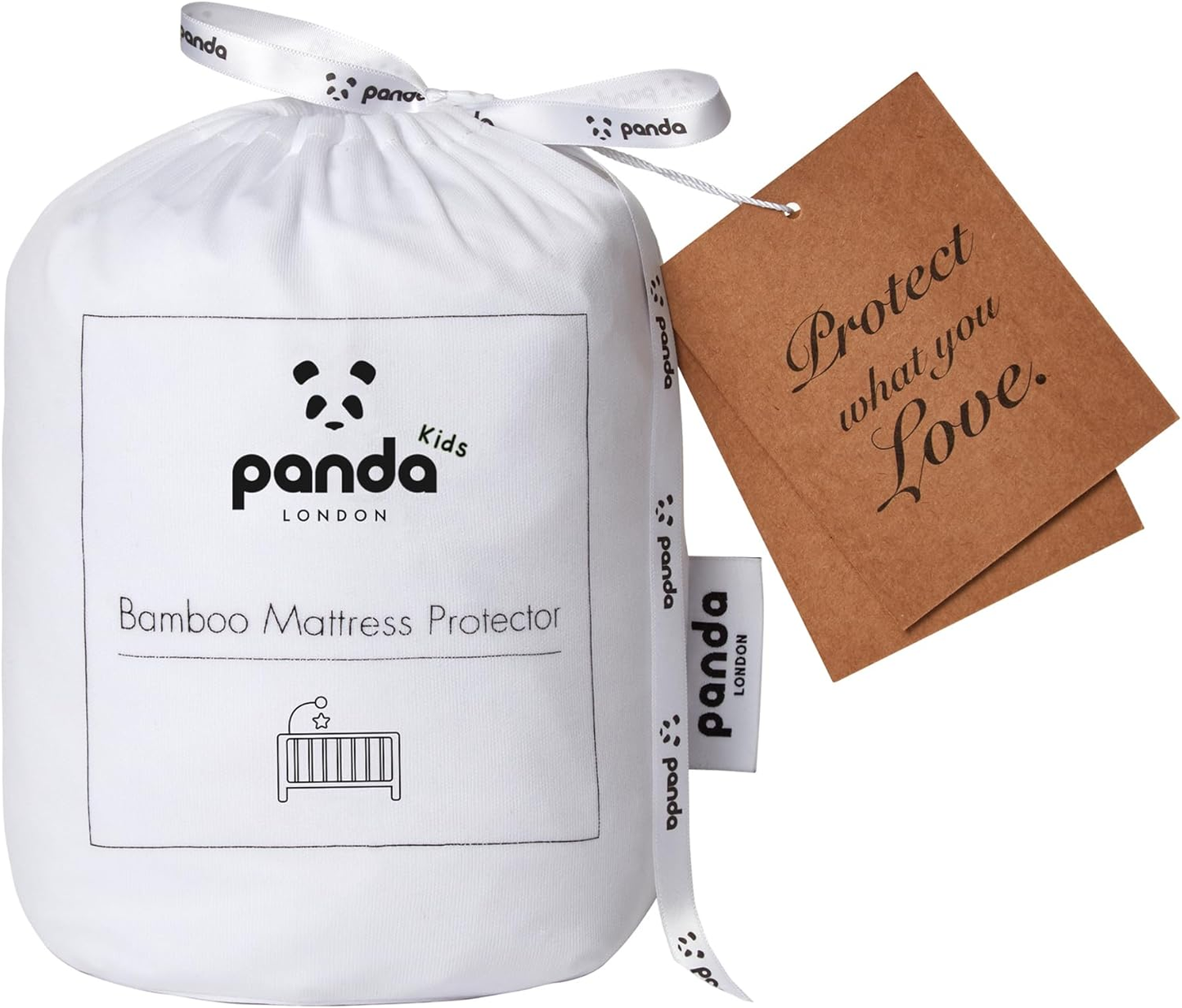Protetor de colchão Panda Bamboo (casal pequeno: 190 cm x 120 cm x 32 cm)