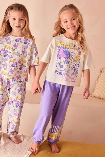 |BigGirl| Pacote De 2 Pijamas Longos Roxos Da Minnie Mouse (9 meses a 10 anos)