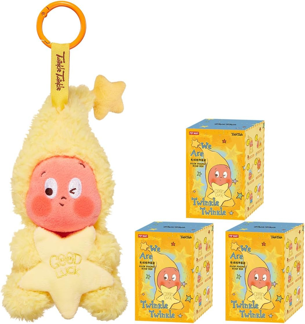 POP MART Twinkle Twinkle Be a Little Star Series - Pingente de pelúcia 1 caixa 2,5 polegadas Personagem articulado Design premium presentes para mulheres Brinquedo colecionável favorito dos fãs Figura de ação de brinquedo