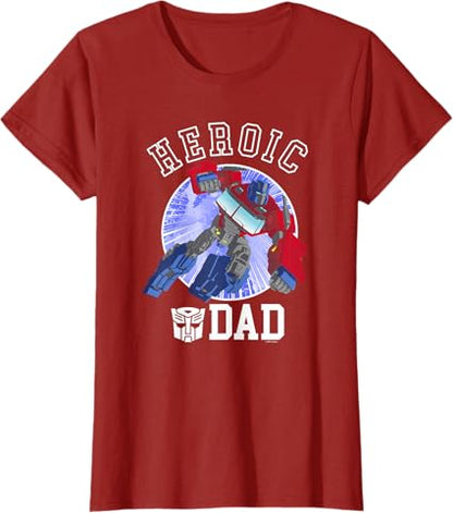 T-shirt vintage Transformers Dia do Pai Optimus Prime Pai Heróico