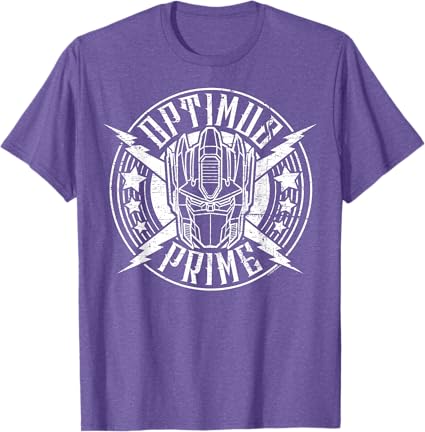 T-shirt Transformers Optimus Prime Vintage Rock Lightning Logo