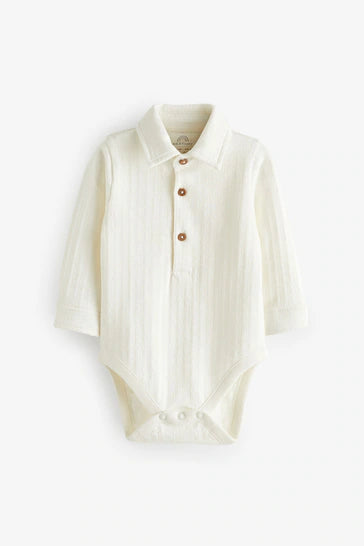 |BabyBoy| Camisa Body Para Bebê - White Textured
