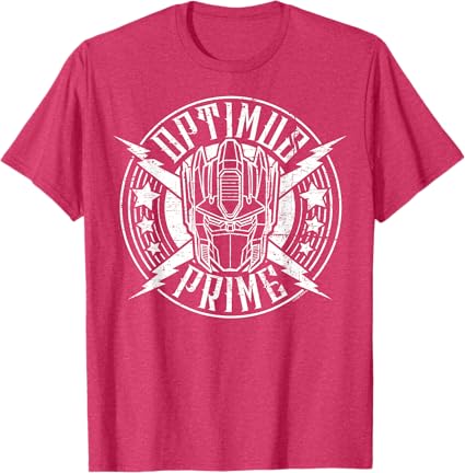 T-shirt Transformers Optimus Prime Vintage Rock Lightning Logo