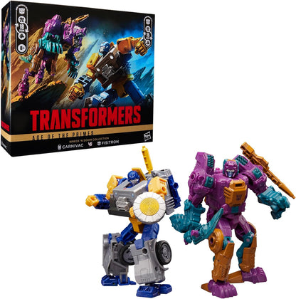Transformers Age of the Primes Wreck ‘n Doom Collection - Conjunto com 2 figuras de acção transformáveis: Fisitron e Carnivac