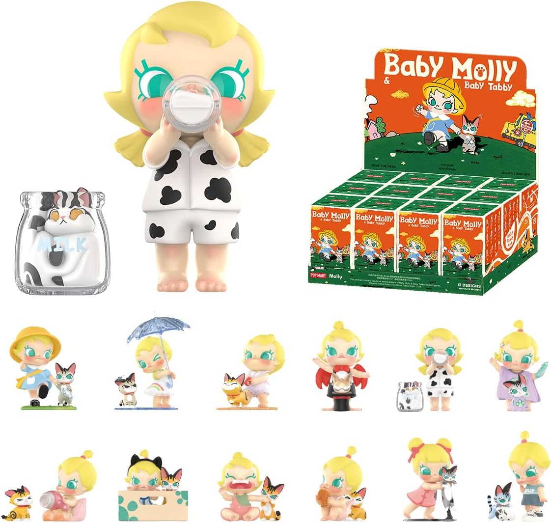 POP MART Baby Molly Baby Molly Future Painter 1 peça, design premium, presente para mulheres, boneco de ação colecionável chique e favorito dos fãs