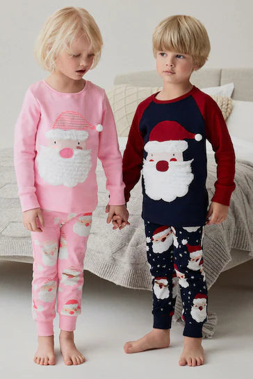 |Boy| Natal Pijama de aconchego de Natal do Papai Noel da Marinha (9 meses a 12 anos)