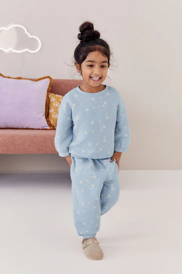 |BigGirl| Pijama acolchoado floral azul (9 meses - 16 anos)
