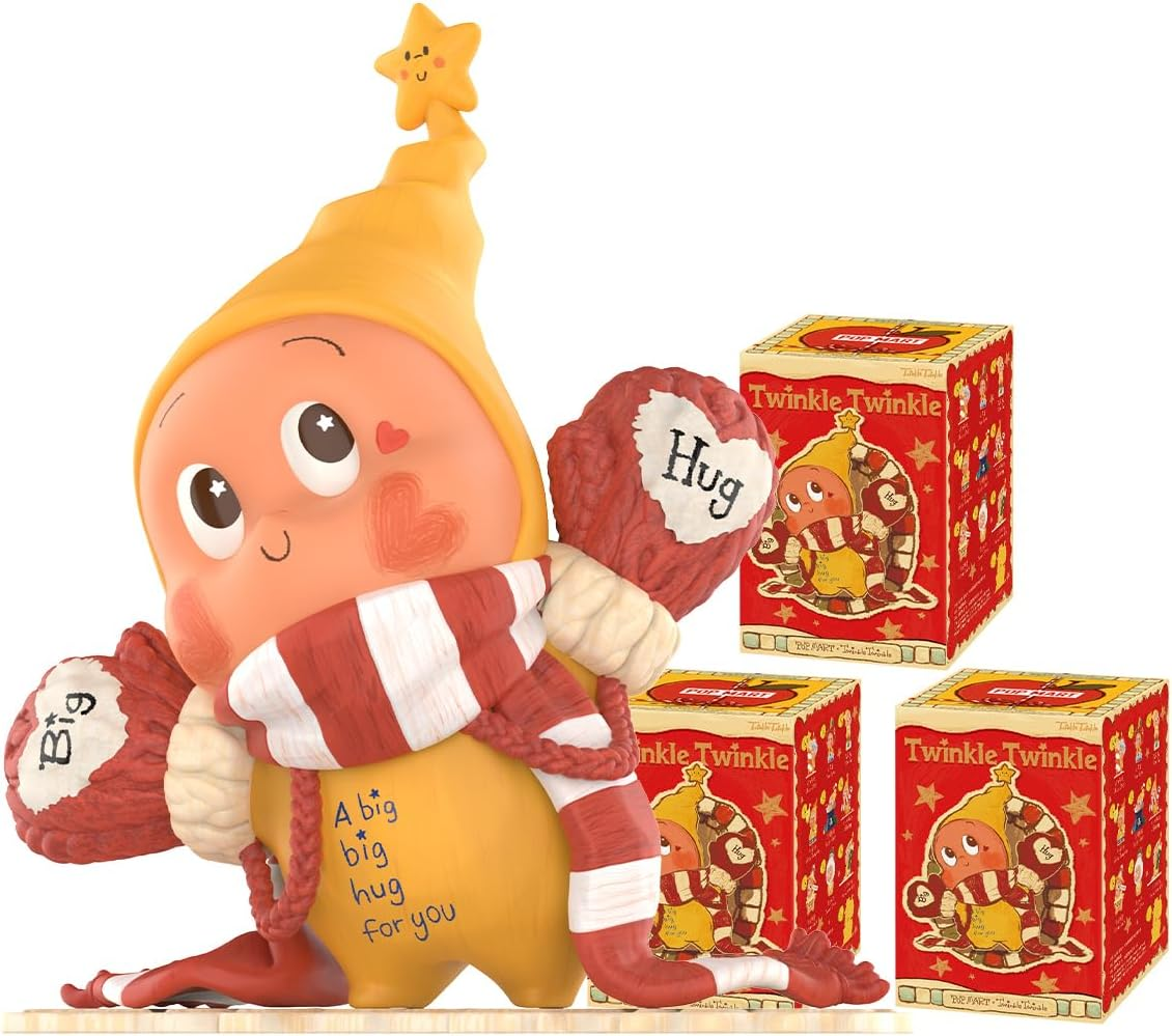 POP MART Twinkle Twinkle Be a Little Star Series - Pingente de pelúcia 1 caixa 2,5 polegadas Personagem articulado Design premium presentes para mulheres Brinquedo colecionável favorito dos fãs Figura de ação de brinquedo