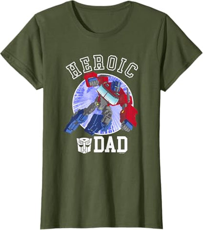 T-shirt vintage Transformers Dia do Pai Optimus Prime Pai Heróico