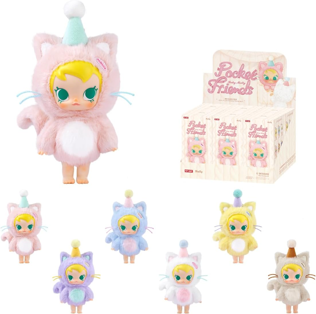 POP MART Baby Molly Baby Molly Future Painter 1 peça, design premium, presente para mulheres, boneco de ação colecionável chique e favorito dos fãs