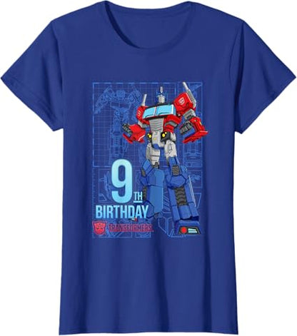 T-shirt de aniversário dos 9 anos do Optimus Prime dos Transformers