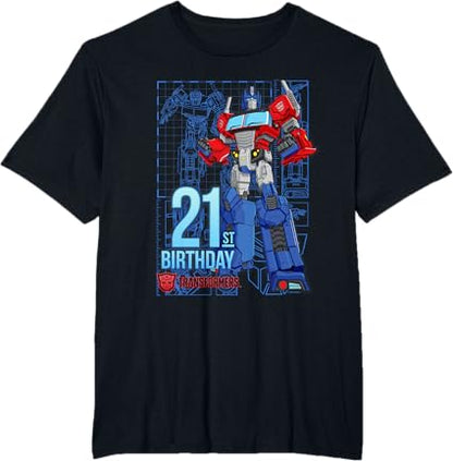 T-shirt de aniversário dos 21 anos do Optimus Prime dos Transformers
