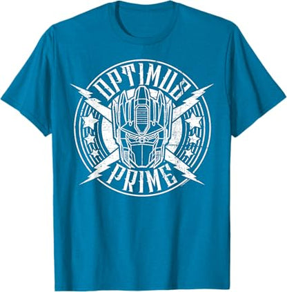T-shirt Transformers Optimus Prime Vintage Rock Lightning Logo