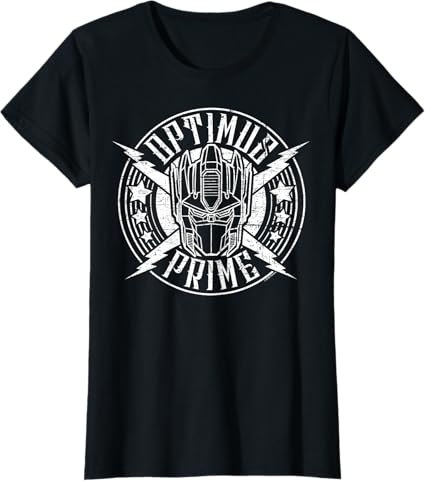 T-shirt Transformers Optimus Prime Vintage Rock Lightning Logo
