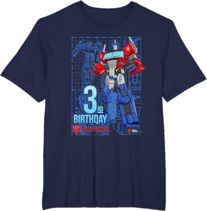 T-shirt de aniversário dos 3 anos do Optimus Prime dos TRANSFORMERS