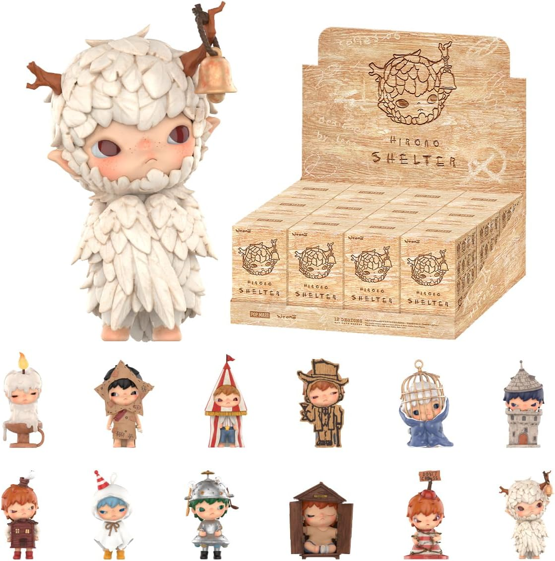 Figura de ação de brinquedo colecionável chique de arte favorita dos fãs, presente de design premium para mulheres, modelo de pena de cerâmica Hirono da POP MART