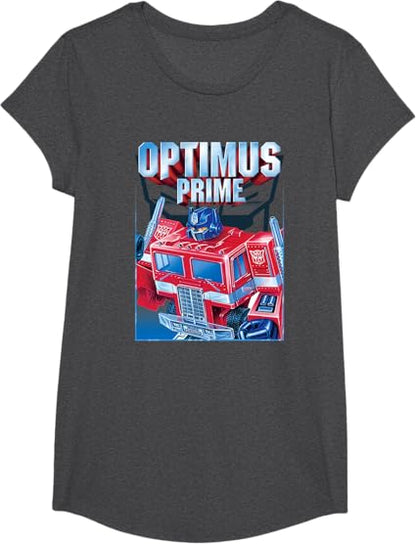 T-shirt Transformers Optimus Prime Retro Cube Hero Pose