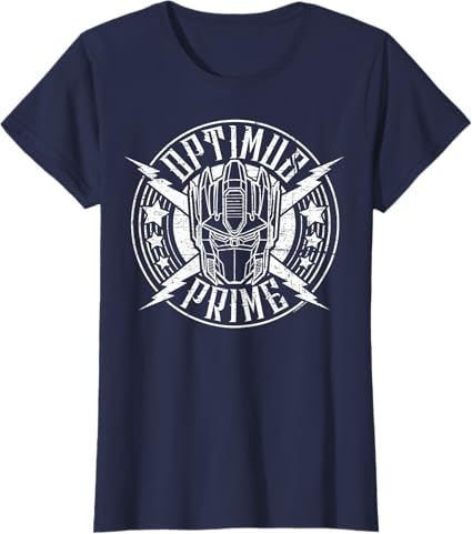 T-shirt Transformers Optimus Prime Vintage Rock Lightning Logo