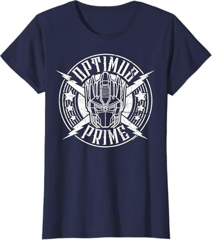 T-shirt Transformers Optimus Prime Vintage Rock Lightning Logo