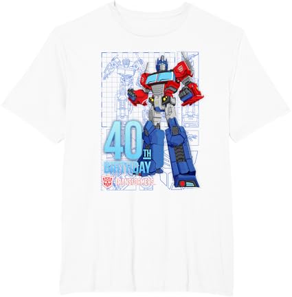 T-shirt de aniversário dos 40 anos do Optimus Prime dos Transformers