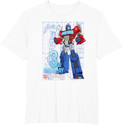 T-shirt de aniversário dos 3 anos do Optimus Prime dos TRANSFORMERS