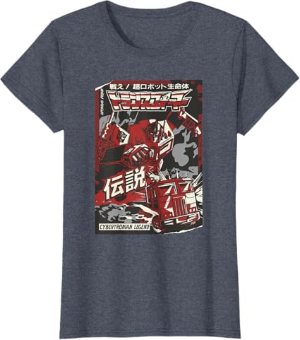 T-shirt Transformers Optimus Prime Capa de Banda Desenhada Japonesa Cybertroniana