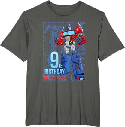 T-shirt de aniversário dos 9 anos do Optimus Prime dos Transformers