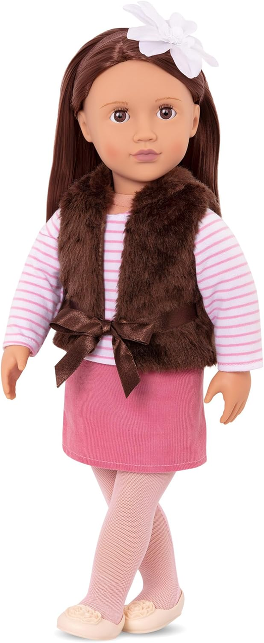 Bonecas Our Generation Sienna - Adorável boneca de 46 cm com cabelo para pentear, bandolete com flores e conjunto completo de roupa | Bonecas saudáveis para meninas dos 3 aos 10 anos para se vestirem e brincarem com a imaginação