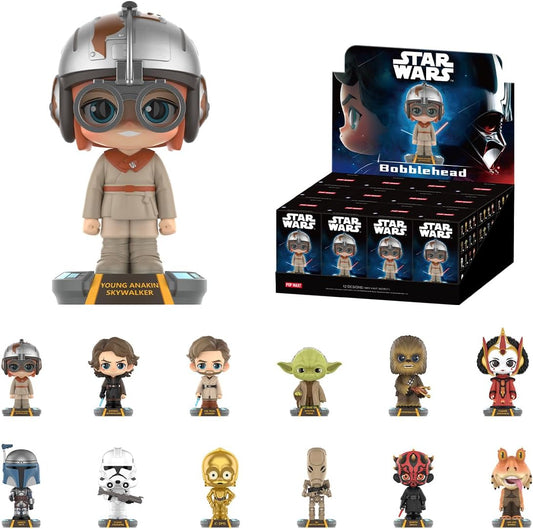 POP MART Star Wars Bobblehead Series Bonecos Conjunto Completo Articulado Personagem Design Premium Presentes para Mulheres Brinquedo de Arte Colecionável Favorito dos Fãs