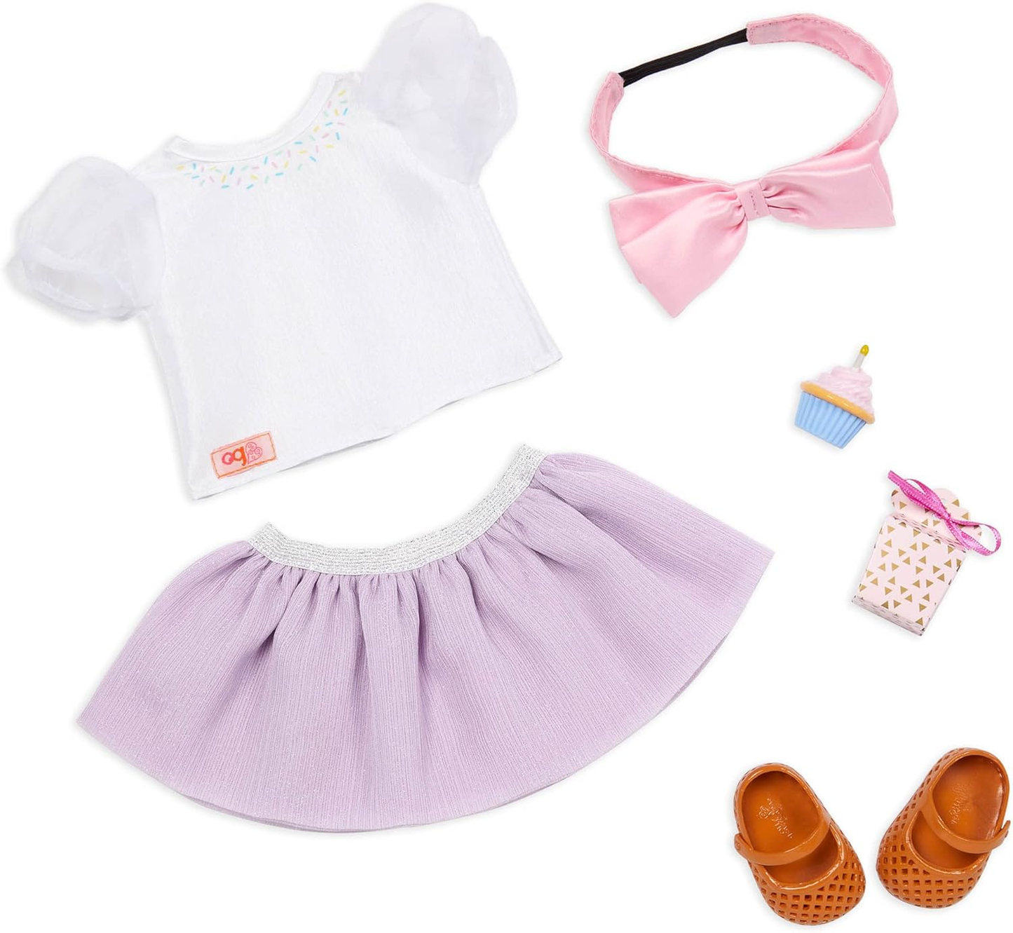 Fato Sweet Wishes da Nossa Geração – Fato de Festa Deluxe com Acessórios de Aniversário para Bonecas de 18 Polegadas – Conjunto de 6 Peças de Roupa e Acessórios