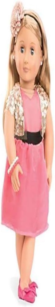 A Nossa Geração – Boneca de 45 cm com orelhas furadas – Cabelo castanho realista e olhos azuis – Acessórios de joalharia – Brincadeira de faz de conta para maiores de 3 anos – Audra