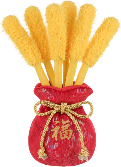 Vaso de cevada dourada de cordeiro damasco, bichinhos de peluche para crianças, brinquedos de peluche fofos e macios para bebés, menina e menino, vaso de cevada dourada fofa vermelha 11,5 polegadas