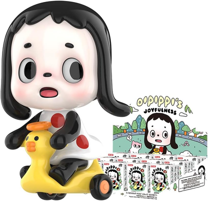 Conjunto completo de bonecos da série Joyfulness da POP MART OIPIPPI (12 caixas) 2,5 polegadas, personagem articulado, design premium, presentes para mulheres, caixa surpresa favorita dos fãs