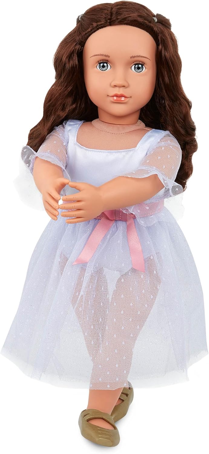 A Nossa Geração – Boneca Bailarina de 45 cm – Acessório Quebra-Nozes – Fato de Ballet – Olhos Azuis e Cabelo Castanho – Clara