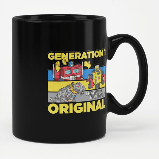 Caneca de café original Transformers Geração 1, oficialmente licenciada (preta)