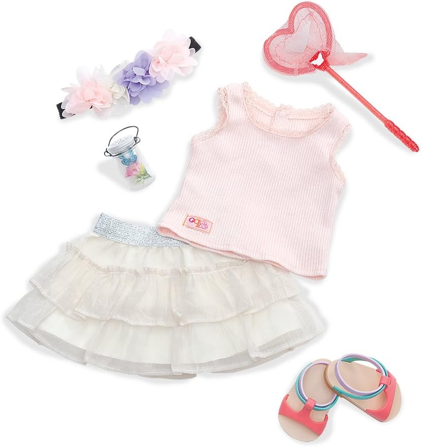 Roupa para bonecas Our Generation - Um momento borboleta - para bonecas de 46 cm - para idades dos 3, 4 anos ou mais