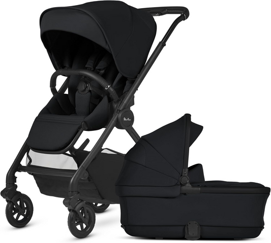 Silver Cross - Dune 2 Carrinho de bebé e alcofa First Bed - Carrinho de bebé compacto e sistema de viagem para estilos de vida urbanos - Recém-nascido a 4 anos (22 kg) - Espaço