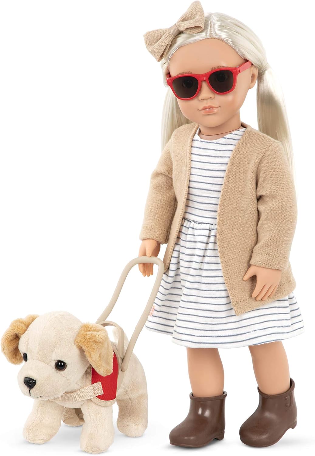 Boneca Nossa Geração com Cão de Estimação - Cão-Guia, Marlow e Labrador Dourado