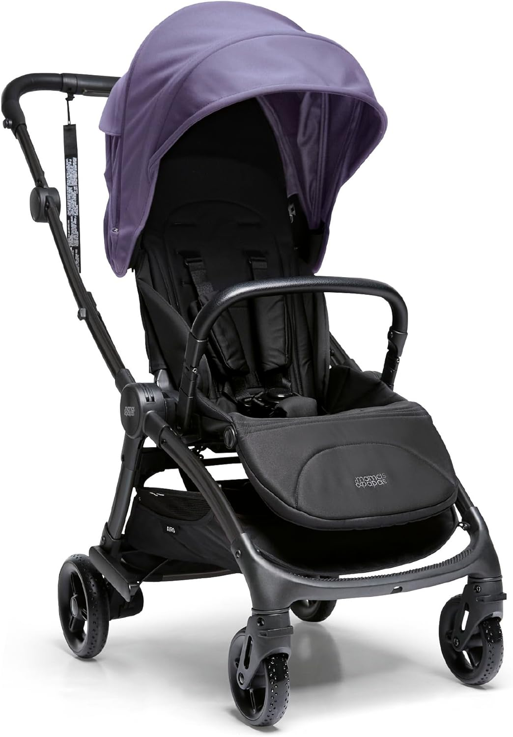 Carrinho de bebé Mamas & Papas Airo, leve, dobrável com uma mão, arrumação compacta, assento totalmente reclinável, 7,6 kg - Heather
